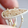 Quartz Druzy Ring on a Swirled Band. Size 7 1/4. - Wendy Stauffer of Fuss Jewelry