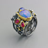 SOLD - Opal, Tanzanite and Pink Tourmaline Tangled Vines Ring. Size 5 3/4. - Wendy Stauffer of Fuss Jewelry