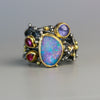 SOLD - Opal, Tanzanite and Pink Tourmaline Tangled Vines Ring. Size 5 3/4. - Wendy Stauffer of Fuss Jewelry