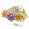 Golden Rutilated Quartz Ring with Sapphire and Tanzanite Fringe. Size 7 1/2. - Wendy Stauffer of Fuss Jewelry