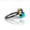 Oval Lapis Ring with Turquoise Fringe. Made to Order. - Wendy Stauffer of Fuss Jewelry