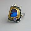Landscape Boulder Opal and Pebbles Ring. Size 7 1/2. - Wendy Stauffer of Fuss Jewelry