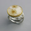 Flowers in Stone Ring. Dendritic Agate on a Swirled Band. Size 8. - Wendy Stauffer of Fuss Jewelry