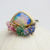 SOLD! Mermaid Shades Boulder Opal Ring with Fringe. Size 6. - Wendy Stauffer of Fuss Jewelry
